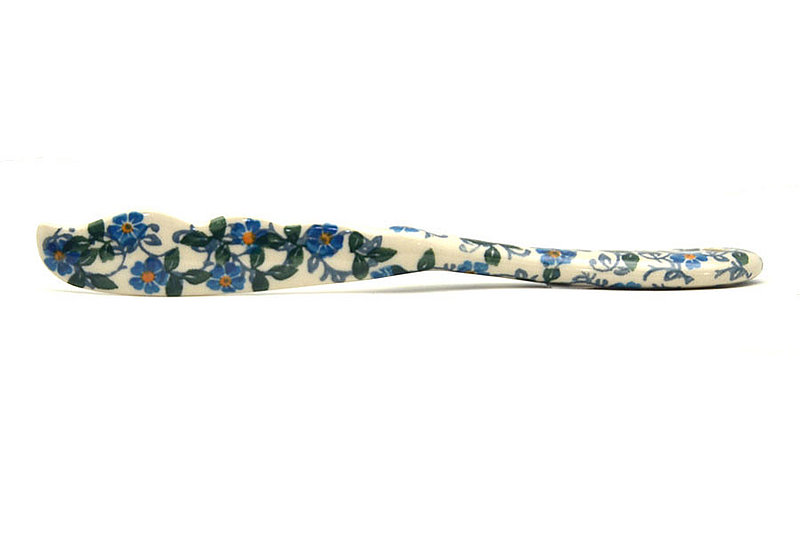 7 1/4"L
 Polish Pottery Spreader - Forget-Me-Knot 563-2089a (7 1/4"L
)