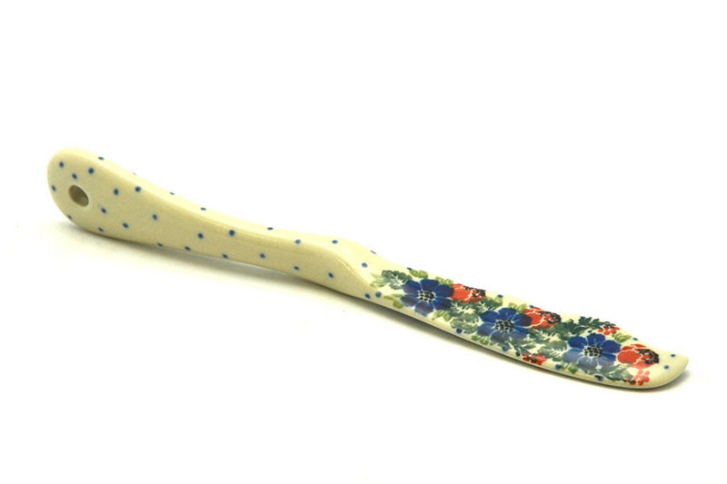7 1/4"L
 Polish Pottery Spreader - Garden Party 563-1535a (7 1/4"L
)
