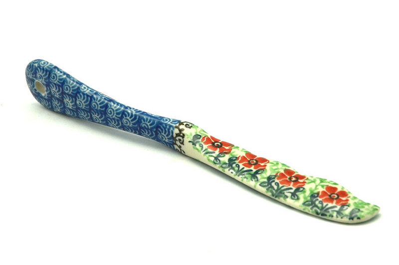 7 1/4"L
 Polish Pottery Spreader - Maraschino 563-1916a (7 1/4"L
)