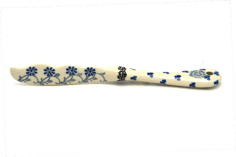 7 1/4"L
 Polish Pottery Spreader - Silver Lace 563-2158a (7 1/4"L
)