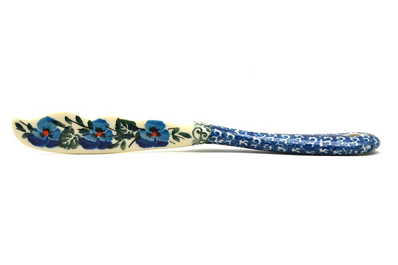 7 1/4"L
 Polish Pottery Spreader - Winter Viola 563-2273a (7 1/4"L
)