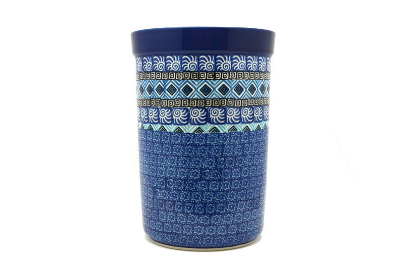 8"H x 5 1/2"W
 Polish Pottery Wine Crock - Aztec Sky 169-1917a (8"H x 5 1/2"W
)