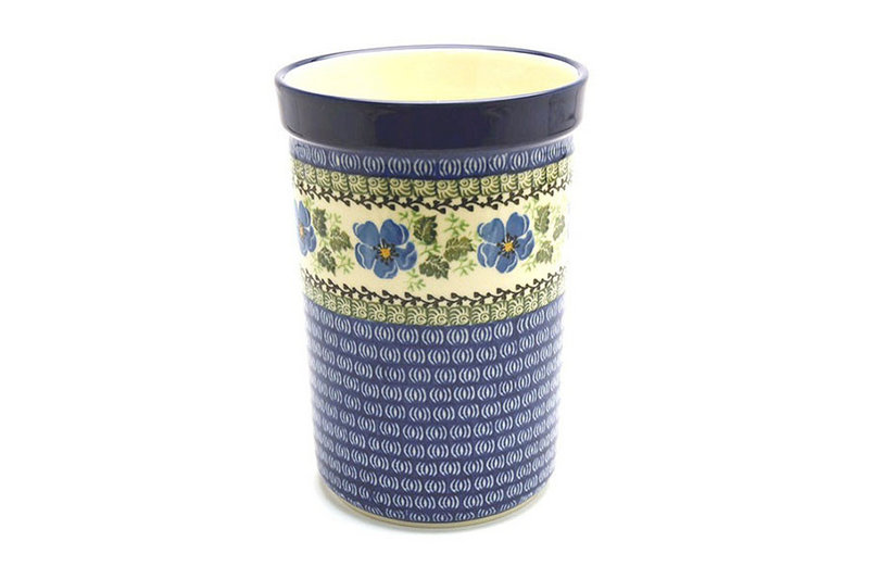 8"H x 5 1/2"W
 Polish Pottery Wine Crock - Morning Glory 169-1915a (8"H x 5 1/2"W
)