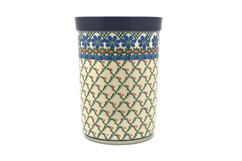 8"H x 5 1/2"W
 Polish Pottery Wine Crock - Primrose 169-854a (8"H x 5 1/2"W
)