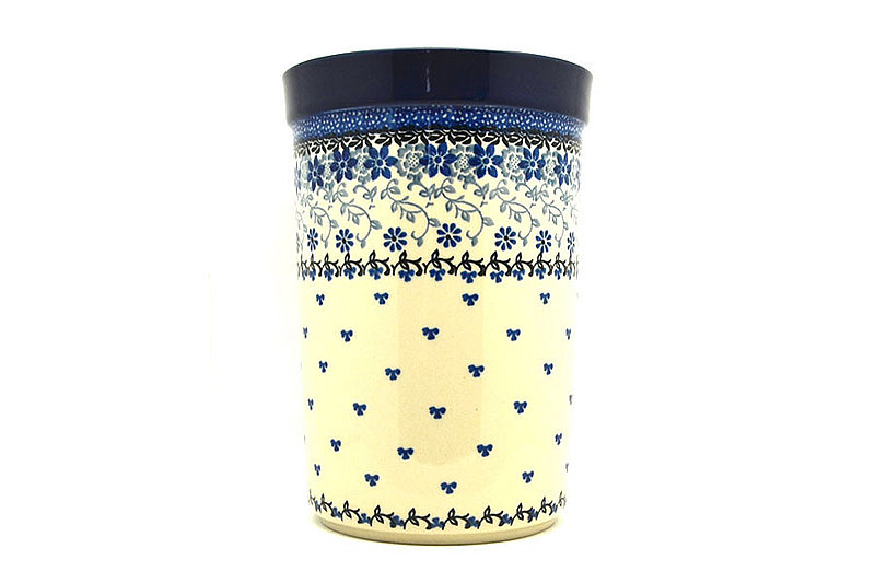 8"H x 5 1/2"W
 Polish Pottery Wine Crock - Silver Lace 169-2158a (8"H x 5 1/2"W
)