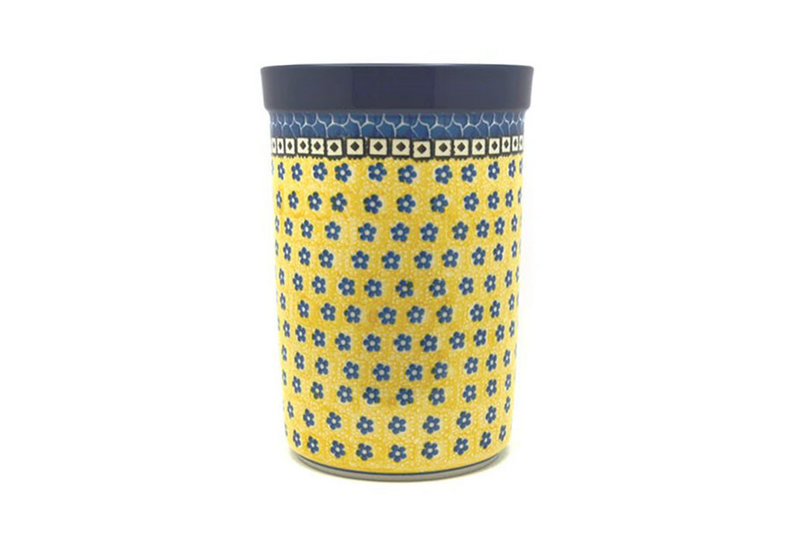 8"H x 5 1/2"W
 Polish Pottery Wine Crock - Sunburst 169-859a (8"H x 5 1/2"W
)