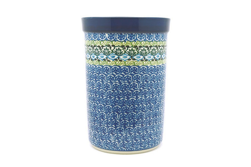 8"H x 5 1/2"W
 Polish Pottery Wine Crock - Tranquility 169-1858a (8"H x 5 1/2"W
)