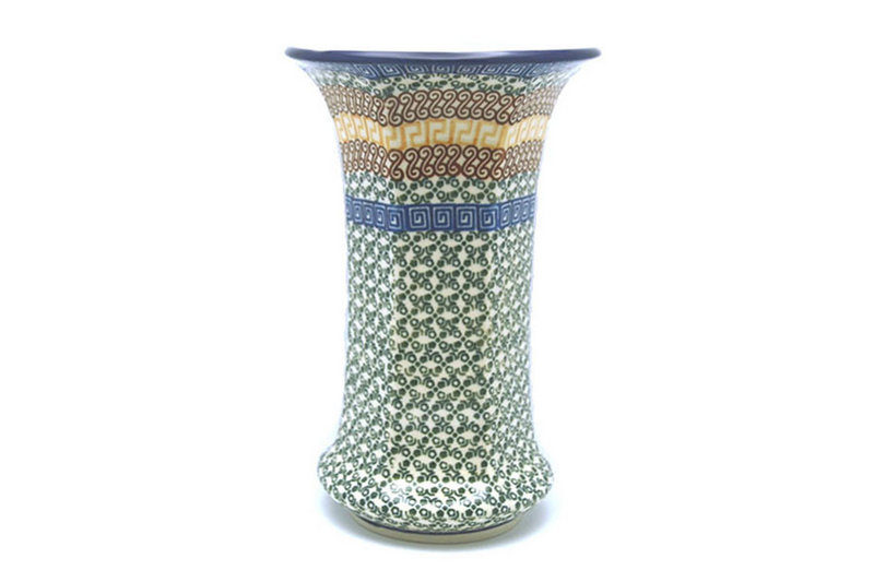 9 1/2"H x 6 1/4"W (at the lip)
 Polish Pottery Vase - Large - Autumn 052-050a (9 1/2"H x 6 1/4"W (at the lip)
)