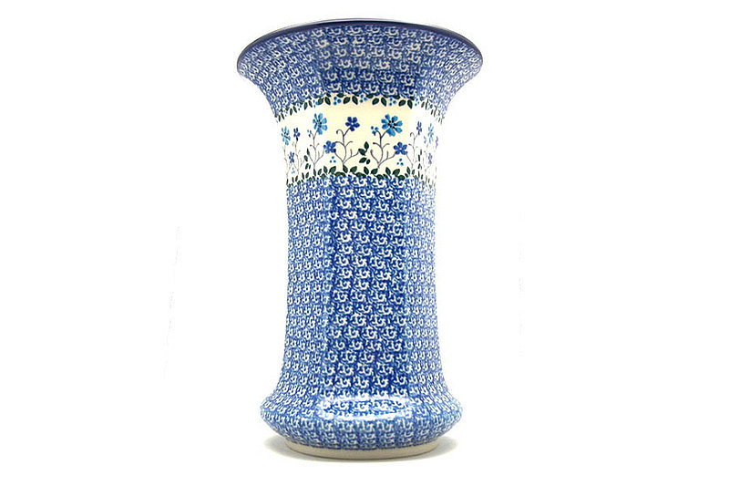 9 1/2"H x 6 1/4"W (at the lip)
 Polish Pottery Vase - Large - Georgia Blue 052-2785a (9 1/2"H x 6 1/4"W (at the lip)
)