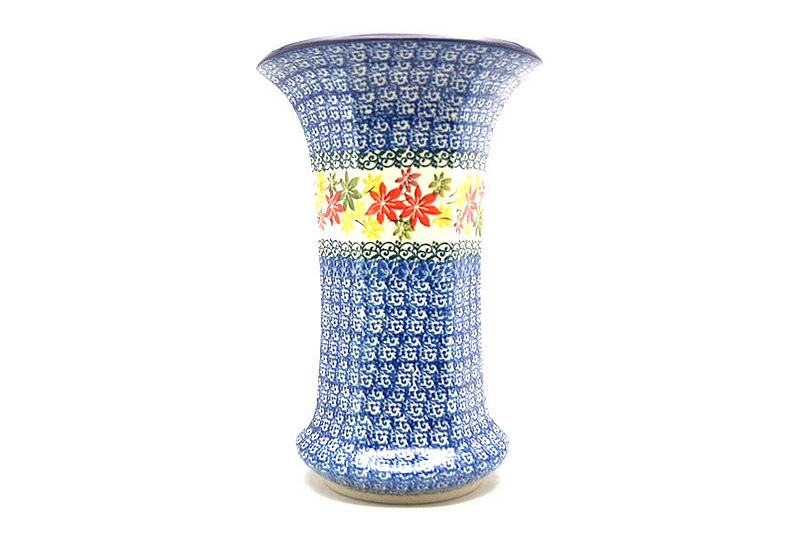 9 1/2"H x 6 1/4"W (at the lip)
 Polish Pottery Vase - Large - Maple Harvest 052-2533a (9 1/2"H x 6 1/4"W (at the lip)
)