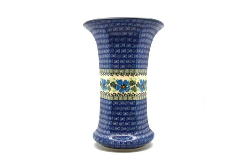 9 1/2"H x 6 1/4"W (at the lip)
 Polish Pottery Vase - Large - Morning Glory 052-1915a (9 1/2"H x 6 1/4"W (at the lip)
)