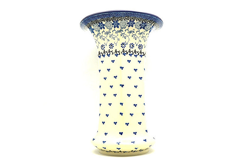 9 1/2"H x 6 1/4"W (at the lip)
 Polish Pottery Vase - Large - Silver Lace 052-2158a (9 1/2"H x 6 1/4"W (at the lip)
)