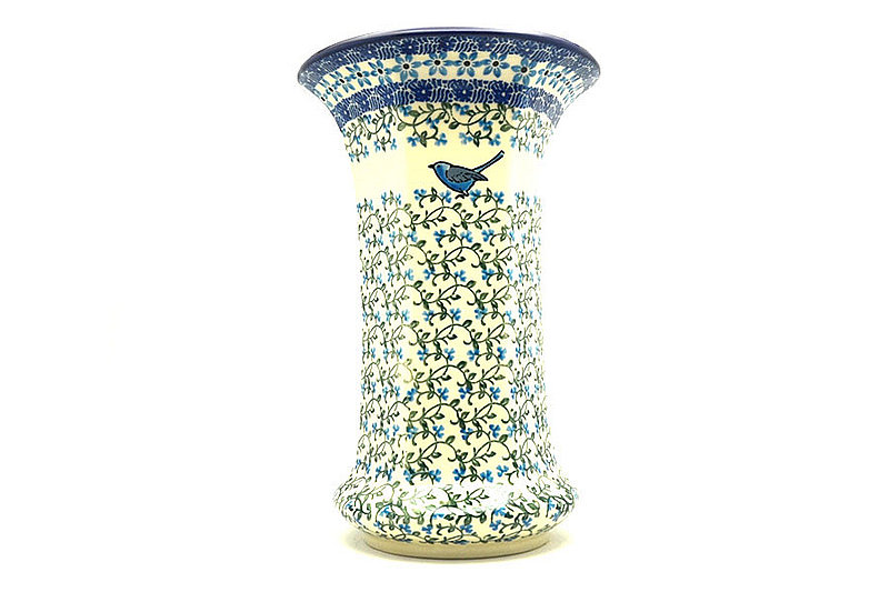 9 1/2"H x 6 1/4"W (at the lip)
 Polish Pottery Vase - Large - Song Bird 052-1932a (9 1/2"H x 6 1/4"W (at the lip)
)