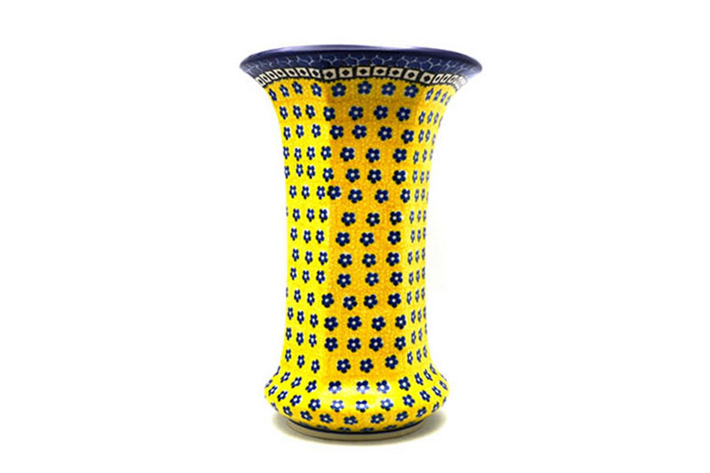 9 1/2"H x 6 1/4"W (at the lip)
 Polish Pottery Vase - Large - Sunburst 052-859a (9 1/2"H x 6 1/4"W (at the lip)
)