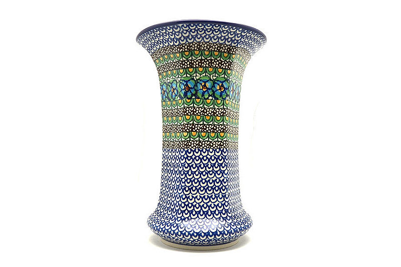 9 1/2"H x 6 1/4"W (at the lip)
 Polish Pottery Vase - Large - Unikat Signature - U151 052-U0151 (9 1/2"H x 6 1/4"W (at the lip)
)
