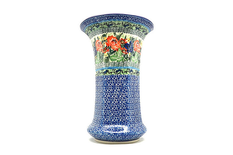 9 1/2"H x 6 1/4"W (at the lip)
 Polish Pottery Vase - Large - Unikat Signature - U4400 052-U4400 (9 1/2"H x 6 1/4"W (at the lip)
)