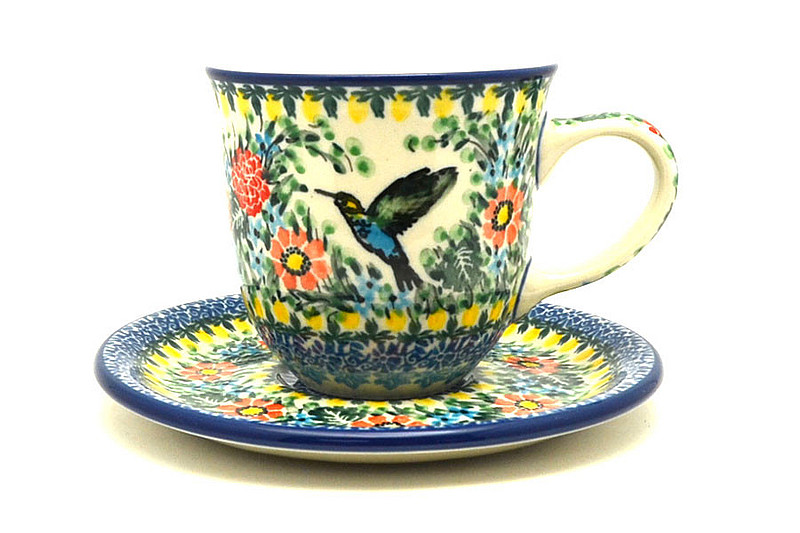 Ceramika Artystyczna Polish Pottery 8 oz. Cup & Saucer - Unikat Signature - U3357 B66-U3357 (Ceramika Artystyczna)