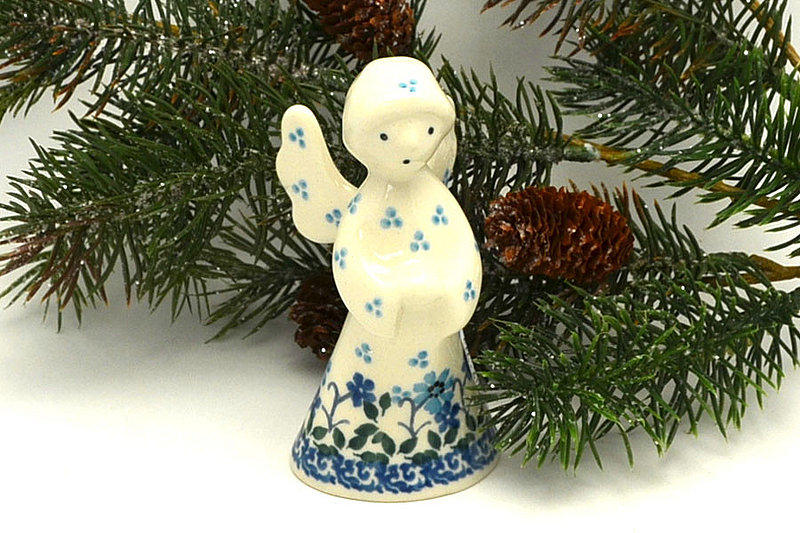 Ceramika Artystyczna Polish Pottery Angel Figurine - Small - Georgia Blue C66-2785a (Ceramika Artystyczna)