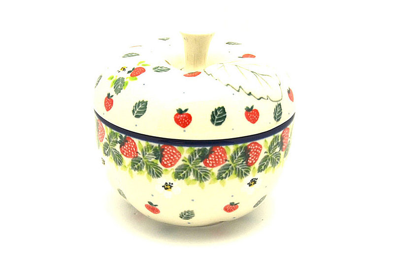 Polish Pottery Apple Baker - Strawberry Field