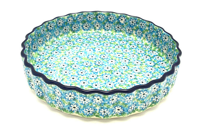 Ceramika Artystyczna Polish Pottery Baker - Fluted Quiche - Small (7") - Key Lime 910-2252a (Ceramika Artystyczna)