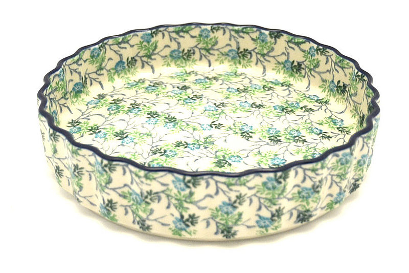 Polish Pottery Baker - Fluted Quiche - Small (7") - Summer Ivy