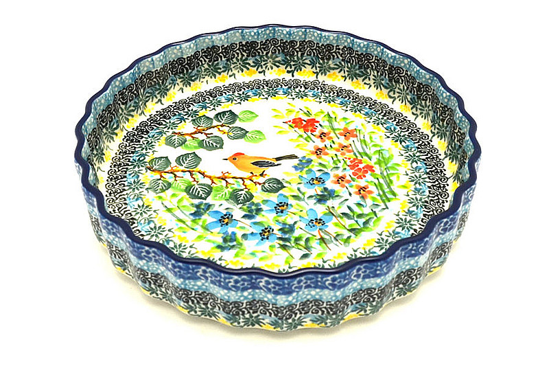 Ceramika Artystyczna Polish Pottery Baker - Fluted Quiche - Small (7") - Unikat Signature - U5098 910-U5098 (Ceramika Artystyczna)