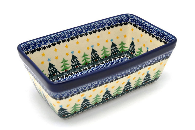 Ceramika Artystyczna Polish Pottery Baker - Loaf Dish - Christmas Trees 603-1284a (Ceramika Artystyczna)