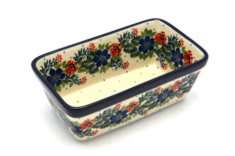Ceramika Artystyczna Polish Pottery Baker - Mini Loaf Pan - Garden Party 238-1535a (Ceramika Artystyczna)