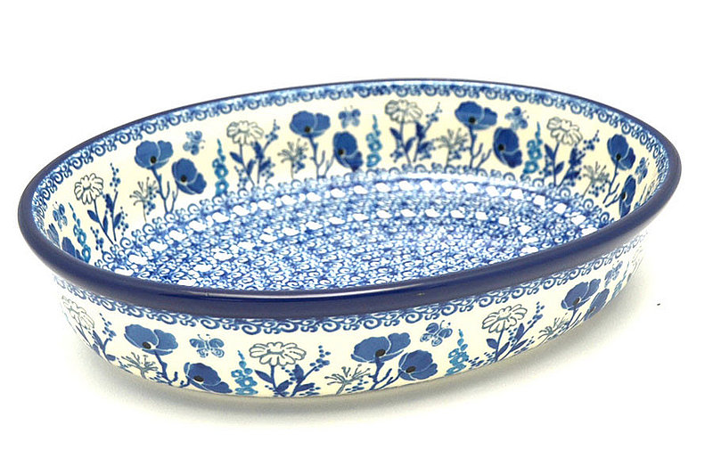 Ceramika Artystyczna Polish Pottery Baker - Oval - Medium - Evening Poppies 298-2902a (Ceramika Artystyczna)