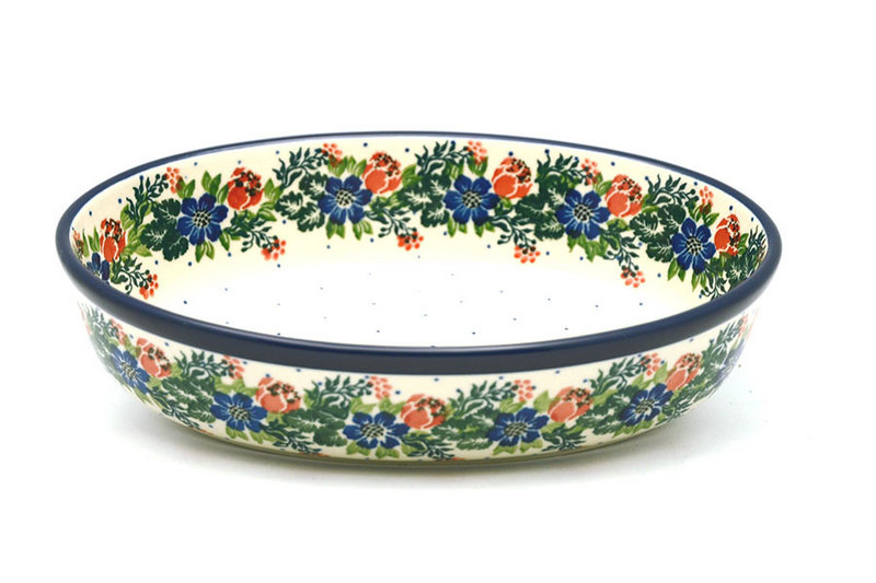 Polish Pottery Baker Oval Small Garden Party 299 1535a