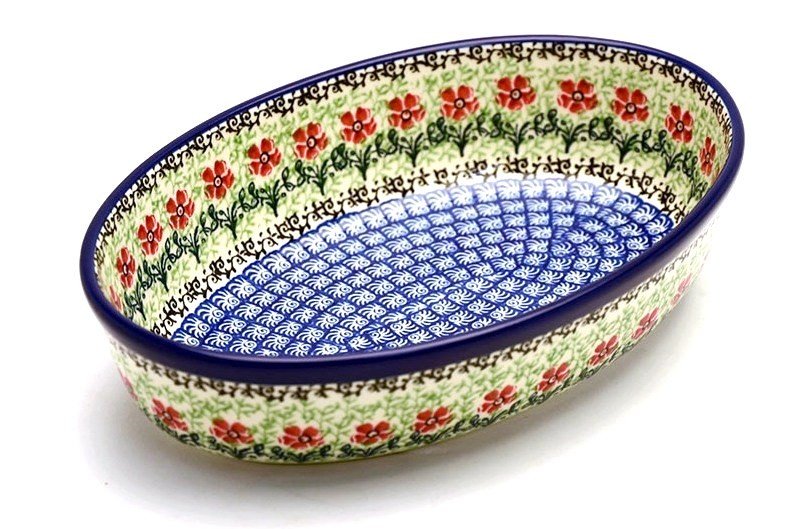 Ceramika Artystyczna Polish Pottery Baker - Oval - Small - Maraschino 299-1916a (Ceramika Artystyczna)