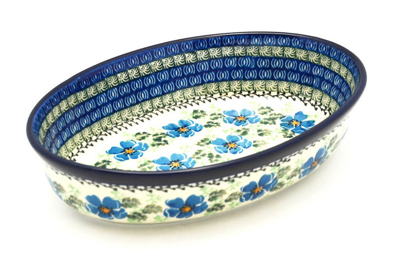 Ceramika Artystyczna Polish Pottery Baker - Oval - Small - Morning Glory 299-1915a (Ceramika Artystyczna)