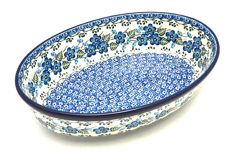 Ceramika Artystyczna Polish Pottery Baker - Oval - Small - Parisian Posies 299-2272a (Ceramika Artystyczna)