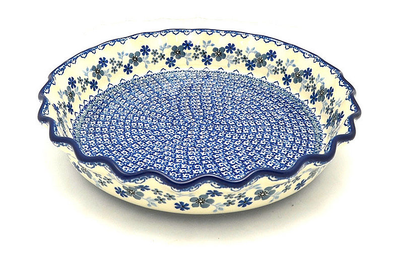 Ceramika Artystyczna Polish Pottery Baker - Pie Dish - Fluted - Blue Horizon 636-2333a (Ceramika Artystyczna)