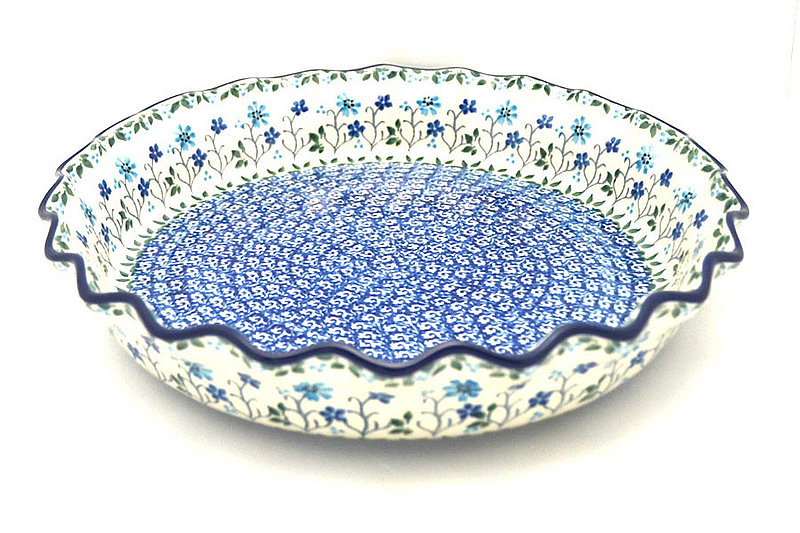 Ceramika Artystyczna Polish Pottery Baker - Pie Dish - Fluted - Georgia Blue 636-2785a (Ceramika Artystyczna)