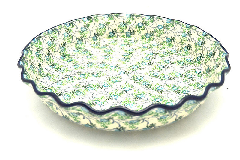 Polish Pottery Baker - Pie Dish - Fluted - Summer Ivy