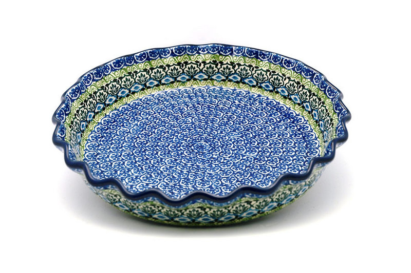 Ceramika Artystyczna Polish Pottery Baker - Pie Dish - Fluted - Tranquility 636-1858a (Ceramika Artystyczna)