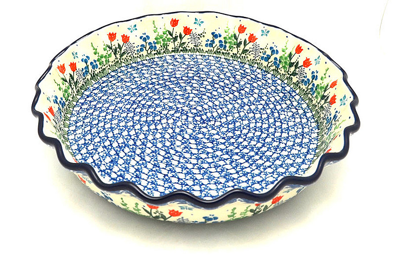 Ceramika Artystyczna Polish Pottery Baker - Pie Dish - Fluted - Tulip Horizon 636-2903a (Ceramika Artystyczna)