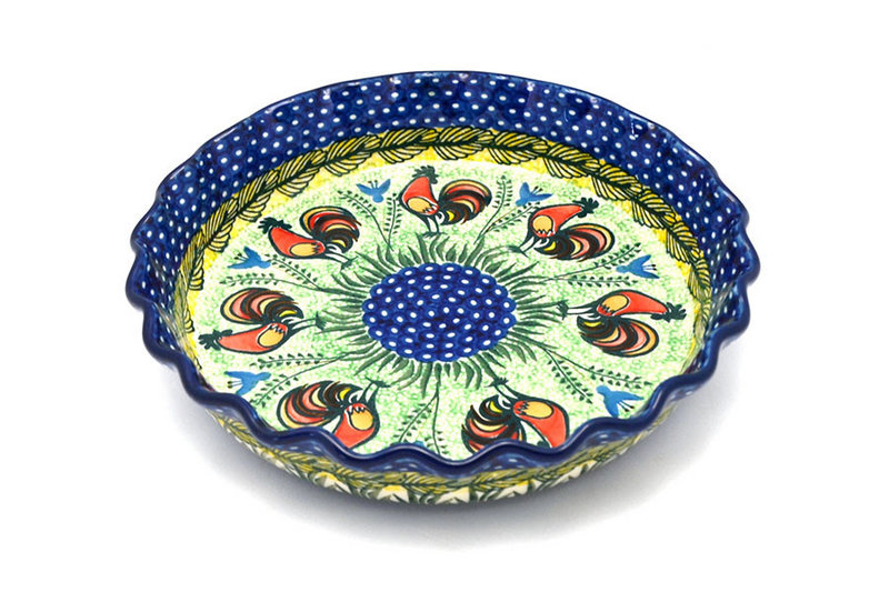 Ceramika Artystyczna Polish Pottery Baker - Pie Dish - Fluted - Unikat Signature U2663 636-U2663 (Ceramika Artystyczna)