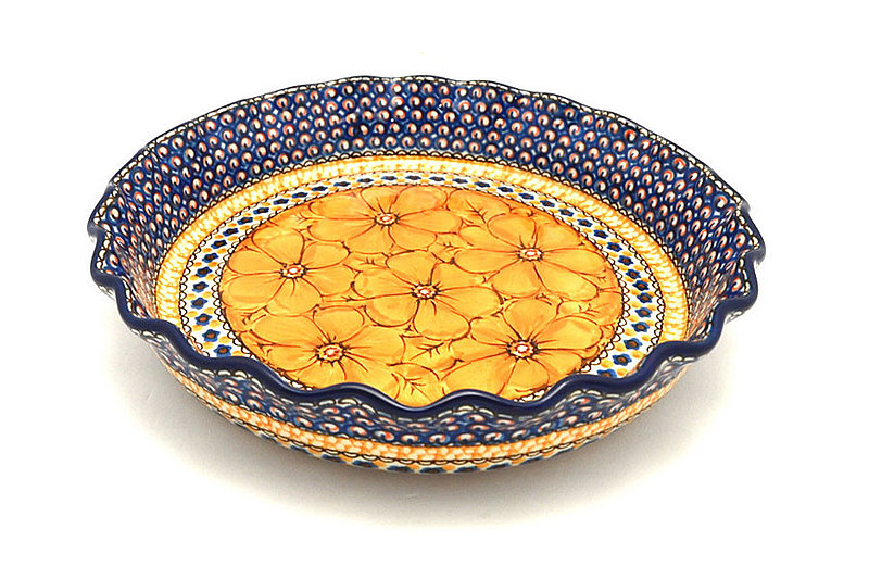 Ceramika Artystyczna Polish Pottery Baker - Pie Dish - Fluted - Unikat Signature U408B 636-U408B (Ceramika Artystyczna)