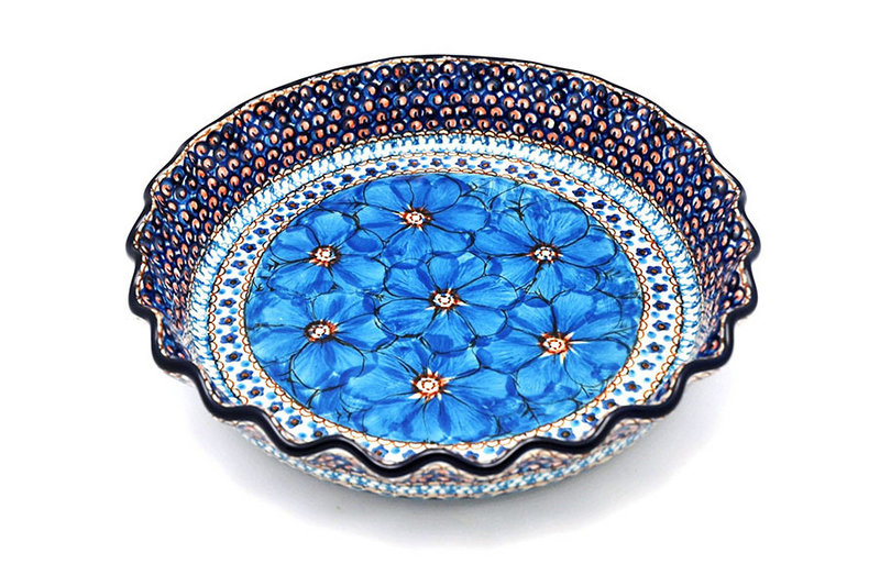 Ceramika Artystyczna Polish Pottery Baker - Pie Dish - Fluted - Unikat Signature U408C 636-U408C (Ceramika Artystyczna)