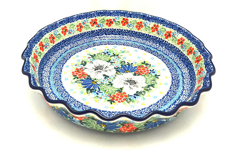 Ceramika Artystyczna Polish Pottery Baker - Pie Dish - Fluted - Unikat Signature U5156 636-U5156 (Ceramika Artystyczna)