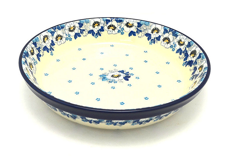 Ceramika Artystyczna Polish Pottery Baker - Pie Dish - White Poppy 230-2222a (Ceramika Artystyczna)