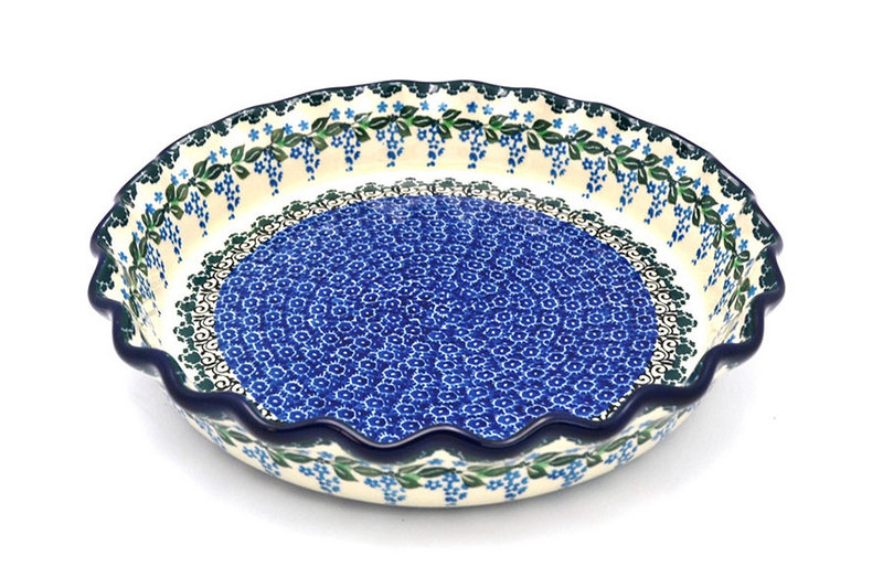 Ceramika Artystyczna Polish Pottery Baker - Pie/Quiche - Fluted - Wisteria 636-1473a (Ceramika Artystyczna)