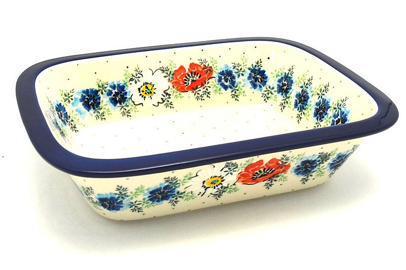 Ceramika Artystyczna Polish Pottery Baker - Rectangular with Grip Lip - Double Delight 162-2511a (Ceramika Artystyczna)