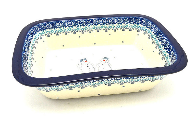 Ceramika Artystyczna Polish Pottery Baker - Rectangular with Grip Lip - Frost & Flurry 162-2793a (Ceramika Artystyczna)
