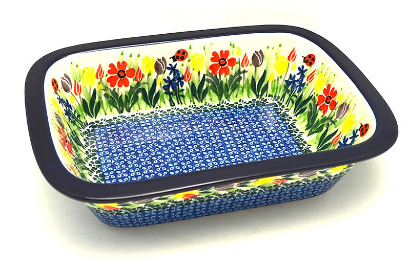 Ceramika Artystyczna Polish Pottery Baker - Rectangular with Grip Lip - Unikat Signature U3787 162-U3787 (Ceramika Artystyczna)