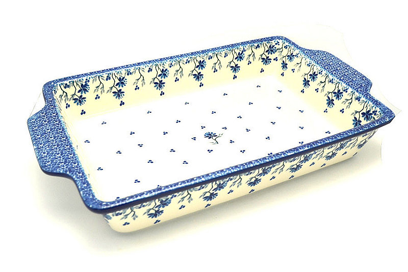 Ceramika Artystyczna Polish Pottery Baker - Rectangular with Tab Handles - 12 cups - Clover Field A56-2524a (Ceramika Artystyczna)