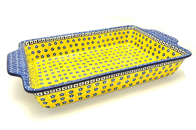 Ceramika Artystyczna Polish Pottery Baker - Rectangular with Tab Handles - 12 cups - Sunburst A56-859a (Ceramika Artystyczna)