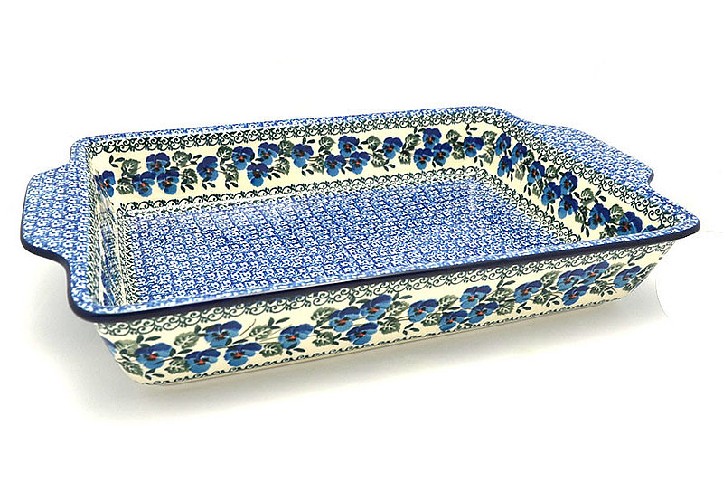 Ceramika Artystyczna Polish Pottery Baker - Rectangular with Tab Handles - 12 cups - Winter Viola A56-2273a (Ceramika Artystyczna)